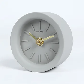 industrial style clock Simplified Nordic cement clock with brass pointer Home Decor