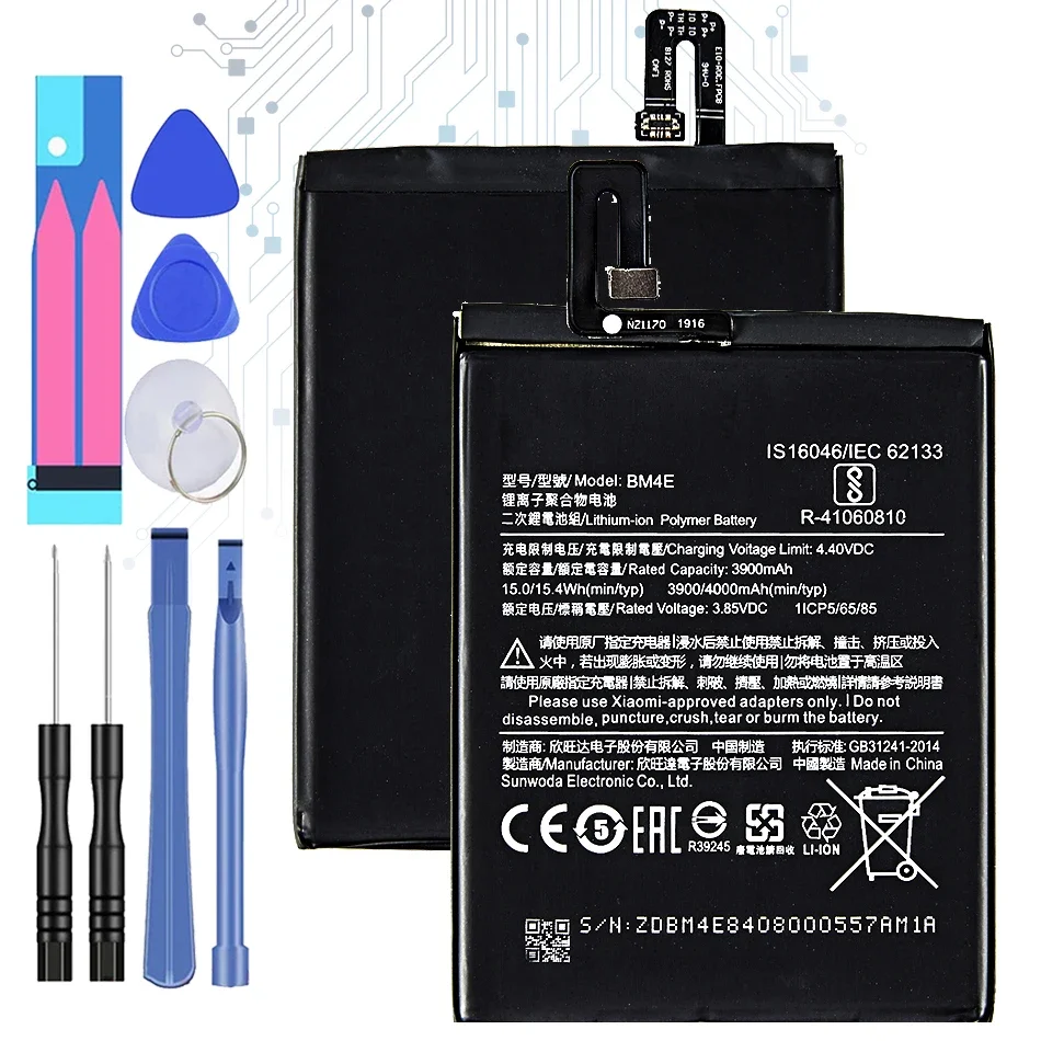 

Аккумулятор 4000 мАч для Xiaomi mi BM4E, аккумулятор для Xiaomi Mi Pocophone Poco F1 BM 4E, батареи + бесплатный инструмент