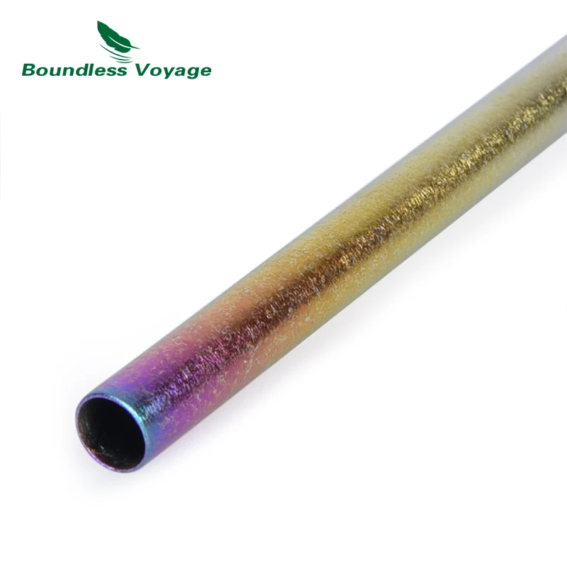 Colorful Titanium Reusable Straw Set with Cleaning Brush