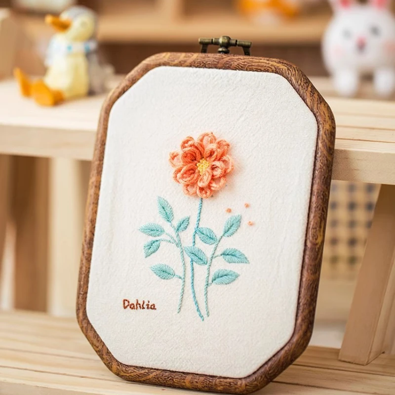 Handmade Embroidery DIY Bag for Beginners with 3D Flowers