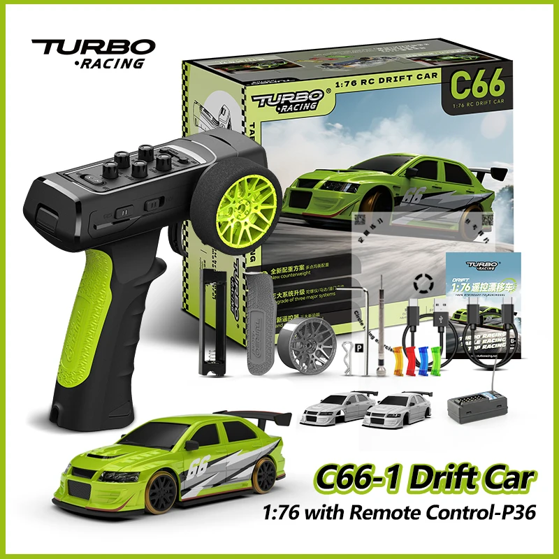 Turbo Racing 1:76 C66 C65 C64 C63 C62 C61 Drift RC Car With Gyro