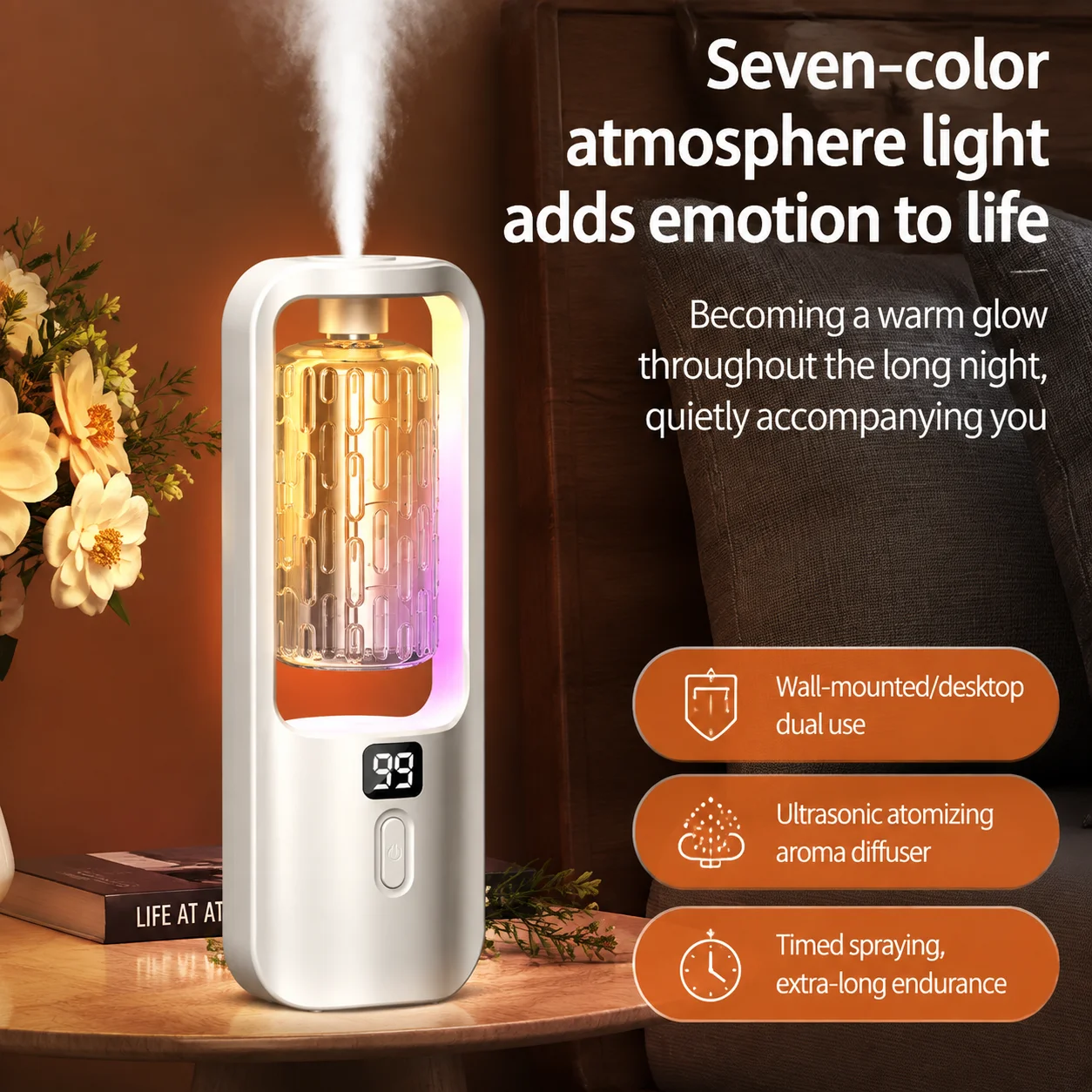 Compact Wall-Mounted Electric Aroma Diffuser with Essential Oil Fragrance Spray