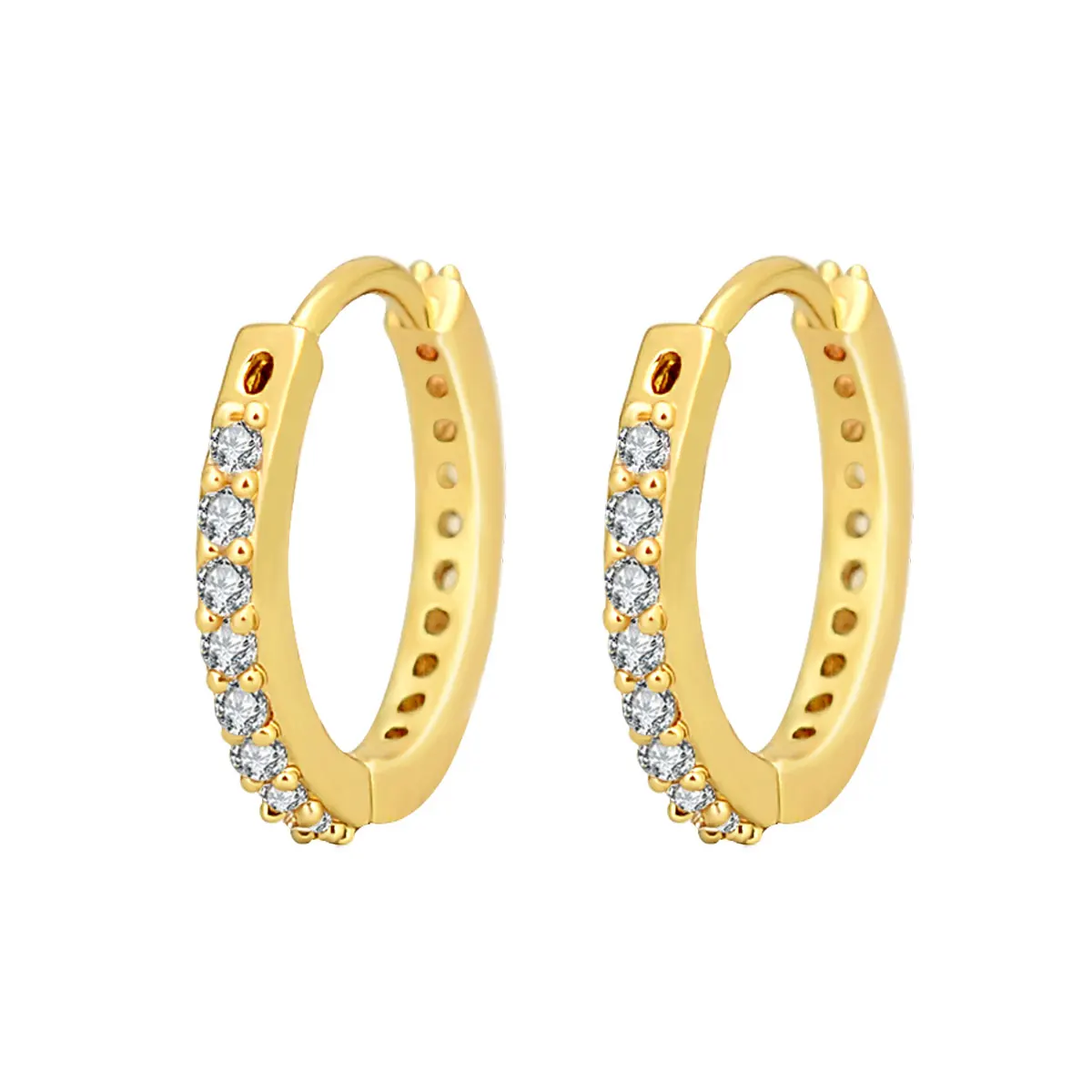2024 New Fasion Cubic Zircon 6-12mm Minimal Hoop Earring