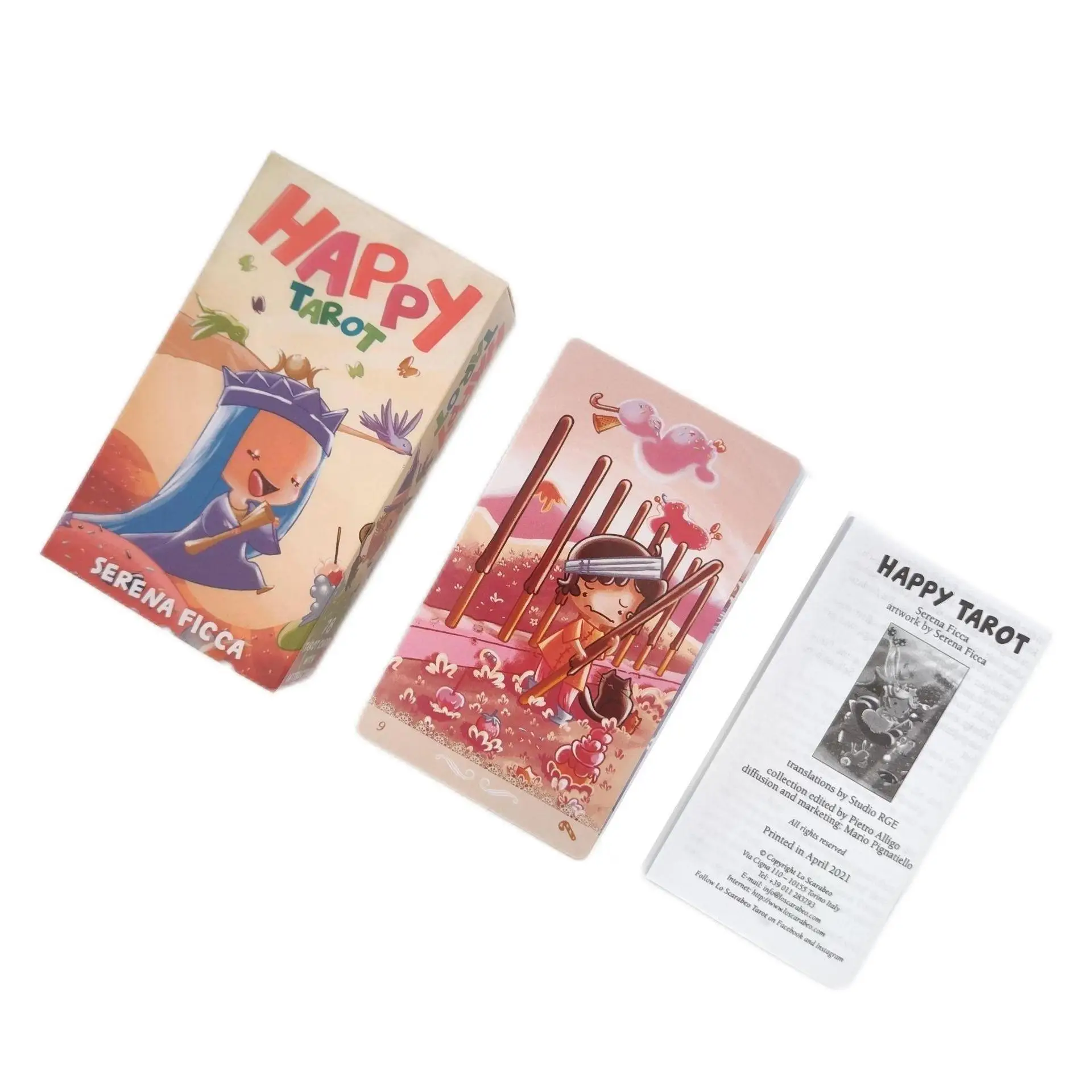 

12x7cm Tapo Happy Tarot with Paper Manual Full English Cards Deck Tarots Party Board Game