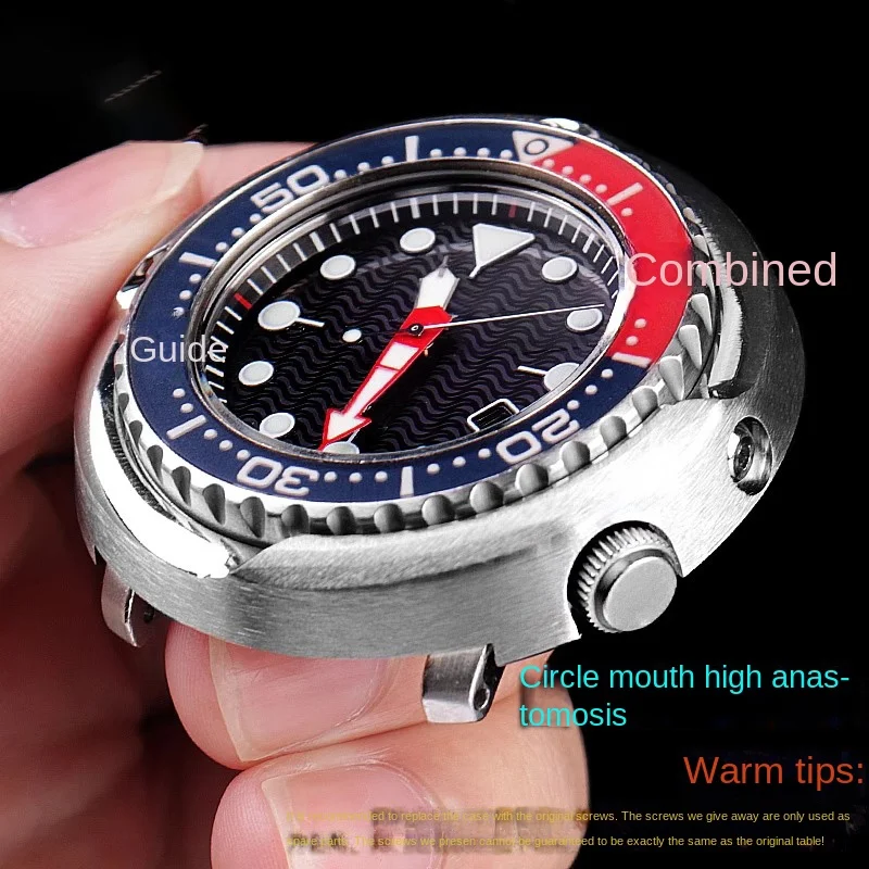 Wrist Seiko Solar Tuna Metal Shroud Bezel Insert Solar Tuna Shroud