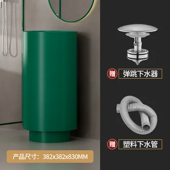 304 สแตนเลสสตีลรอบคอลัมน์อ่างล้างหน้าแบบบูรณาการชั้นยืนสวนกลางแจ้งอ่างล้างหน้า Luxury Bar โรงแรมห้องน้ําอ่างล้างจาน w 36