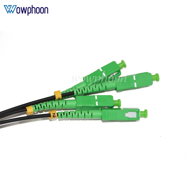 Singlemode SM Simplex FTTH Fiber Optic Jumper Cable, Steel Stengthen, 4SC/APC-4SC/APC, 2 Core customized