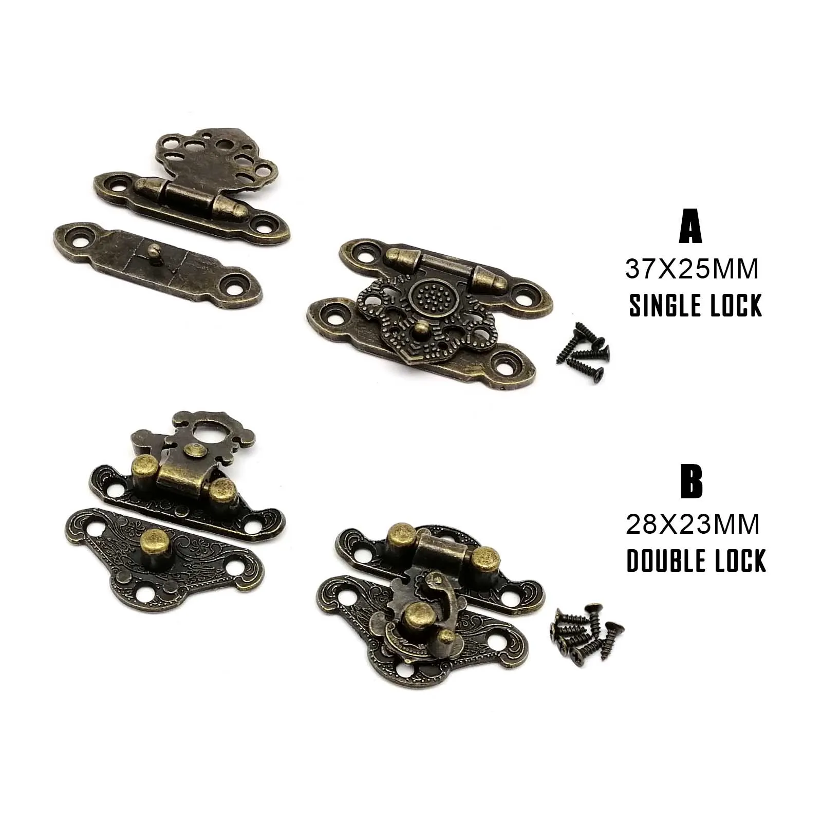 Decorative Wooden Jewelry Chest Wine Box Gift Case Toggle Latch Hasp Lock Clasp 12pcs