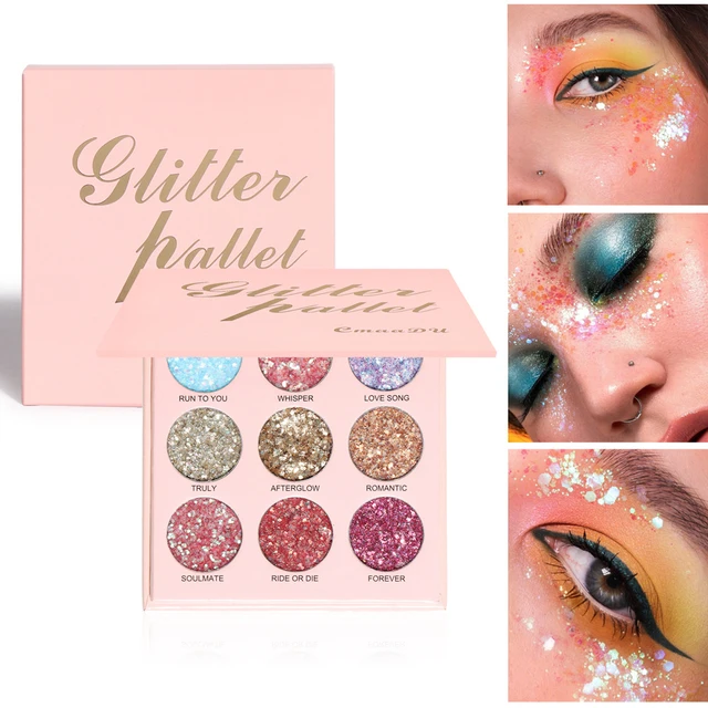 40 Colors Glitter Sparkle Eyeshadow Palette Glitter Glue Pallete