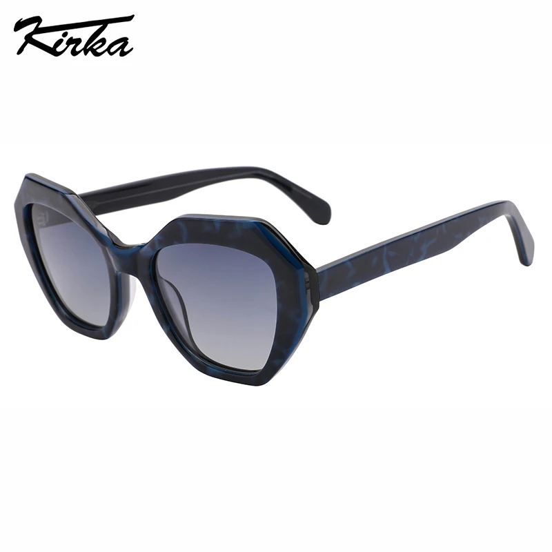 

Kirka Polarized Female Luxury Cat Eye Double Colors Thick Frames Transparent Inside Temples for Woman Sunglasses WD6018