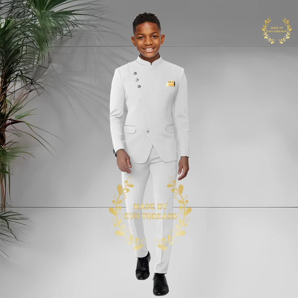 Boys' formal 2-piece suit African/Indian stand collar blazer wedding ball party birthday gift kids tuxedo