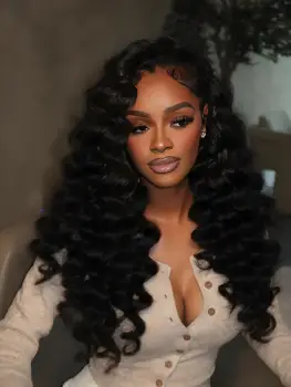 Water Wave 30 40 Inch 13x6 Hd Pre Plucked Lace Front Wigs Human Hair 250 Density 13x4 Deep Wave Lace Front Wig Loose Curly Wigs 1