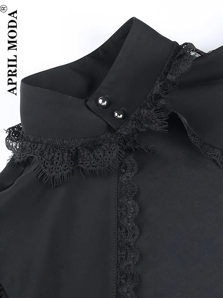 Dames Gothic Steampunk Jas Diepe V-hals Korte Mouwen Eén Knoop