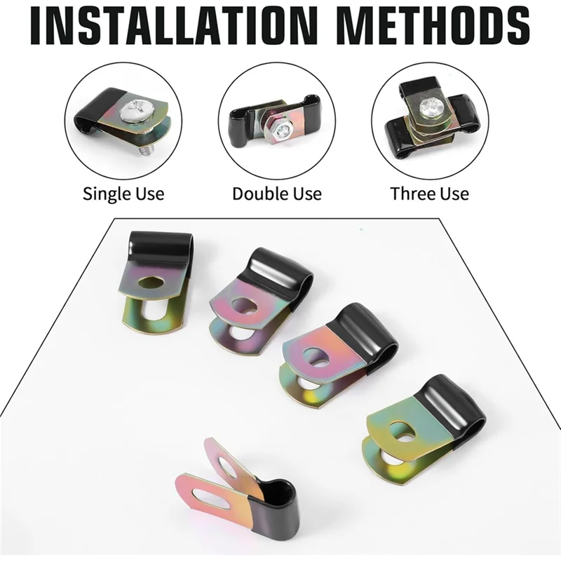 【인기 판매】50개 1/4 케이블 클램프, 배선 튜브 라인 및 와이어 코드용 고무 코팅 쿠션 절연 클램프