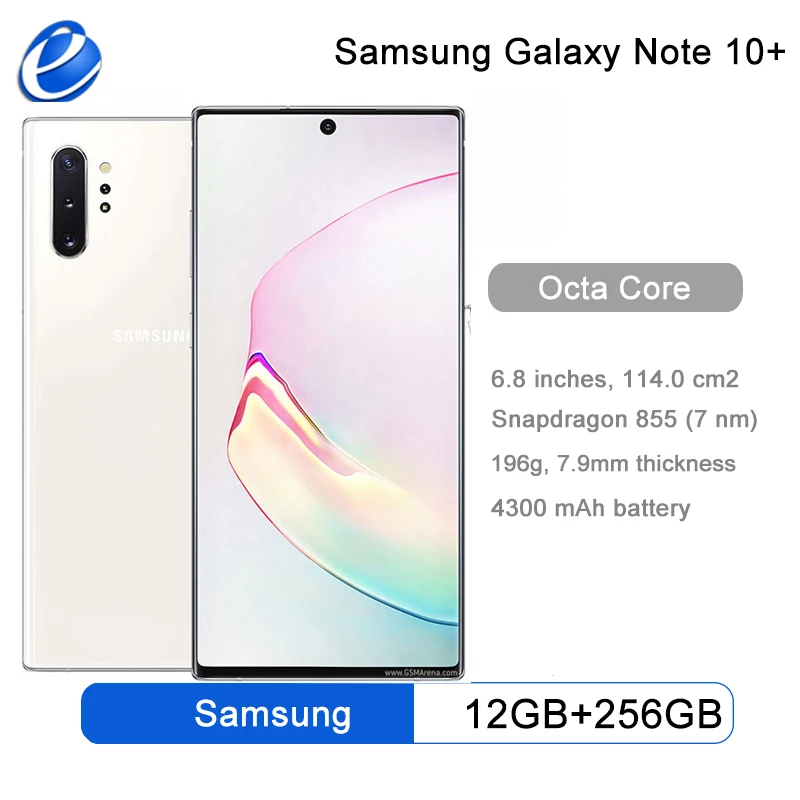 Samsung Galaxy Note 10 Plus Note10+ N975F Global Version 12GB 256/512GB  Octa Core 6.8 NFC Exynos 4G LTE Original Cell Phone