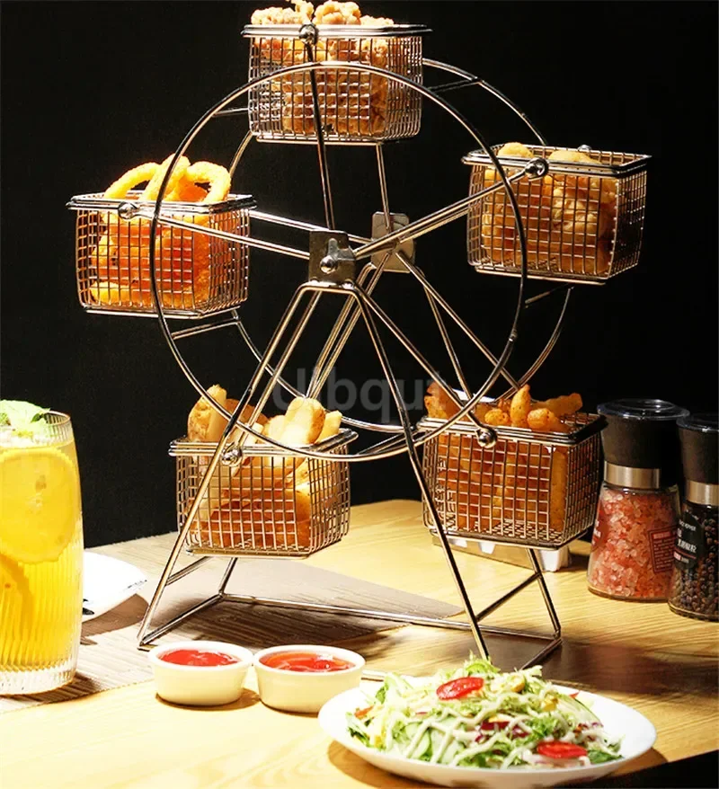 French fries chicken wings Ferris Wheel Food Rack Snack Rack Vintage Party Rotatable Pastry Cupcake Holderr fruit dessert plate cake stand fruit plate ceramic dessert plates cake tray snack dish
