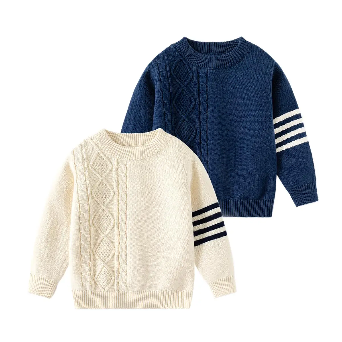 Kids Boys Sweater Stripe Long Sleeve Crewneck Outdoor Fashion Purple Fall Clothes 7-13 Years