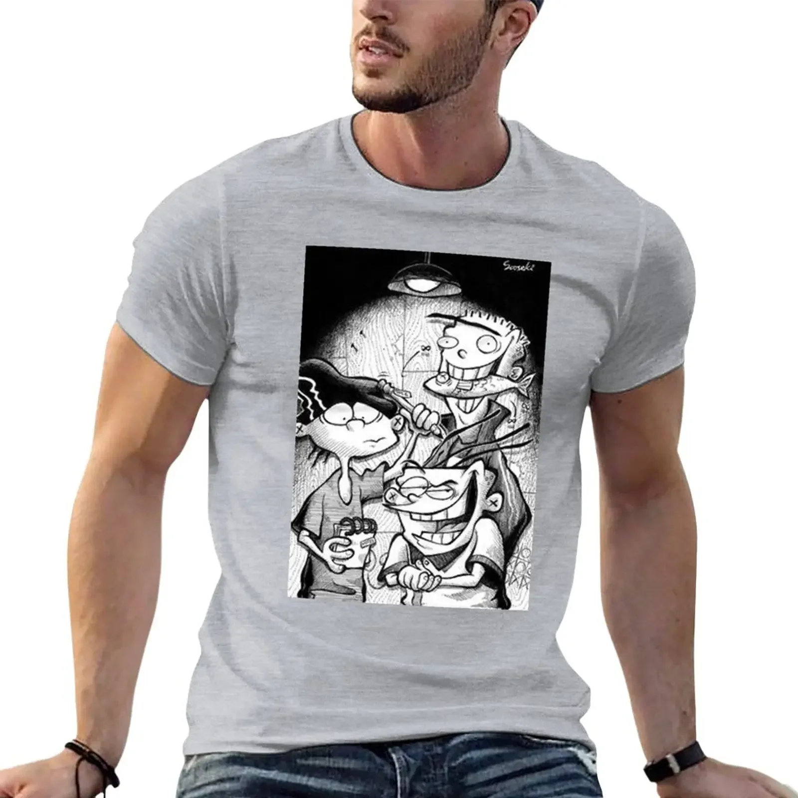 

Ed edd and Eddy T-Shirt kawaii clothes oversizeds blacks black t-shirts for men