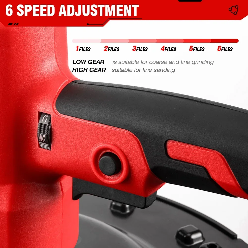 ONEVAN Brushless Electric Drywall Sander 1280W Wall Sandpaper Putty Powder Sanding Wall Polisher Machine For Makita 18v Battery 4