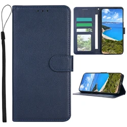 Leather Wallet Case with Card Slot, Photo Frame, and Magnetic Flip Kickstand - Shockproof Cover - Galaxy A27 (Dark blue)