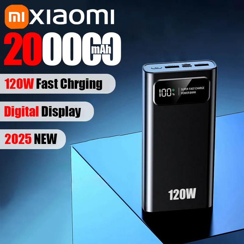 Xiaomi 200000mah Protable Ultra-Large Capacity Power Bank 120w Super Fast Charging Digital Display Power Bank For IPhone Samsung portable battery charger