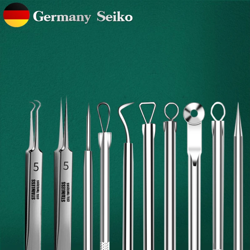

Blackhead Remover Tools Pimple Popper Tool Kit Acne Extractor Tool Professional Stainless Pimple Acne Blemish Removal Tools Set