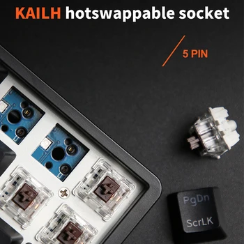 RK Royal Kludge RK837 Mechancial Keyboard 68 Keys 65% Compact 2.4G Wireless Bluetooth Gamer Keyboard RGB Backlight Hot Swappable 4