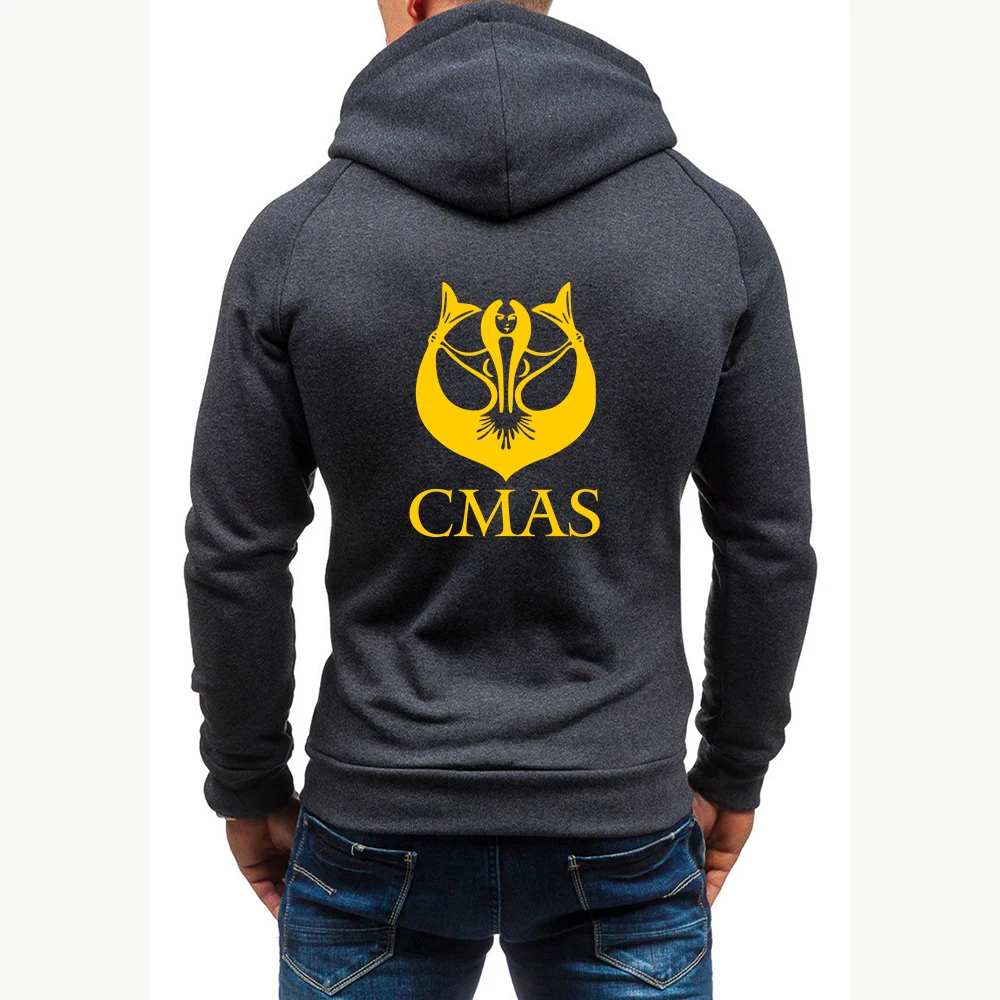 Diving CMAS 2023 men's hooded sweatshirt New casual four-color zipper long-sleeved hooded sweatshirt Slim zipper hooded sweater
