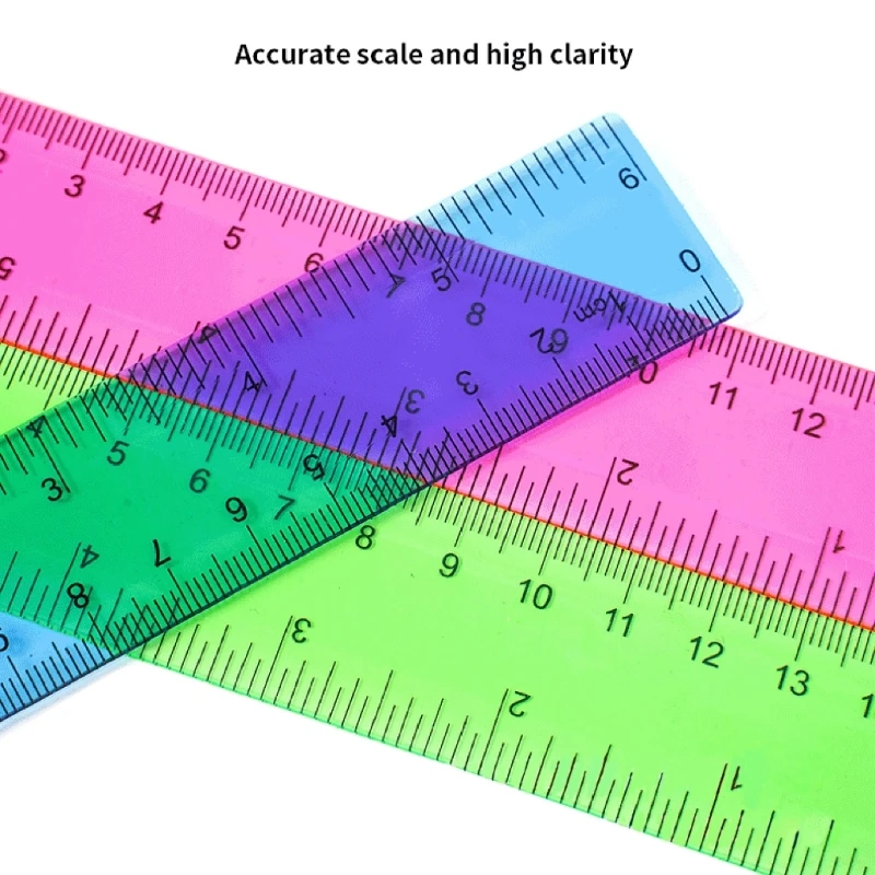 Ruler Set 8Pcs Metric Bulk Rulers With Inches and Centimeters Kids Plastic Ruler for School
