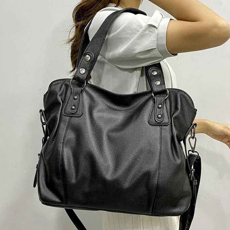 

Women Messenger Big Large Stylsih Bag Shopper Female Bags Bag Ladies Handbag Tote Hobo Leather Shoulder Bags Capacity Hobos Soft