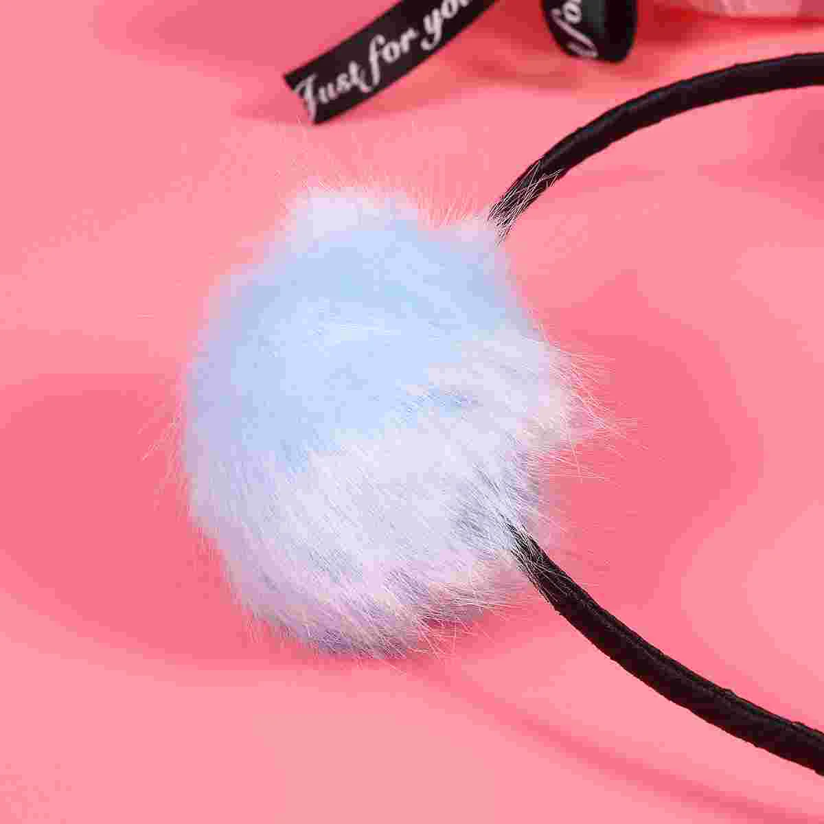 Soft Pom Headband Furry Cat Ear Cute Hairband For Kids Children Hoop Accessories Miss 5