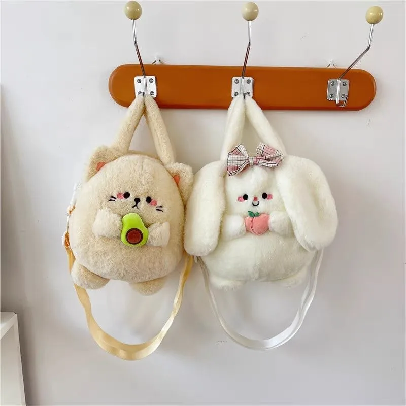 

MBTI Plush Cute Womens Handbag Fluffy Bunny Fashion Soft Small Shoulder Bag Korean Popular Designer Female New in Crossbody Bag