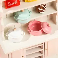 Model Doll Kitchenware Kitchen Cooking Toys Dollhouse Accessories Mini Cookware With Pot Cover Miniature Soup Pot 2