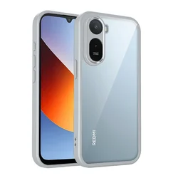 Clear Shockproof Phone Case - Soft Silicone + PC - Transparent Protective Back Cover for Redmi A7 Pro (GRAY)