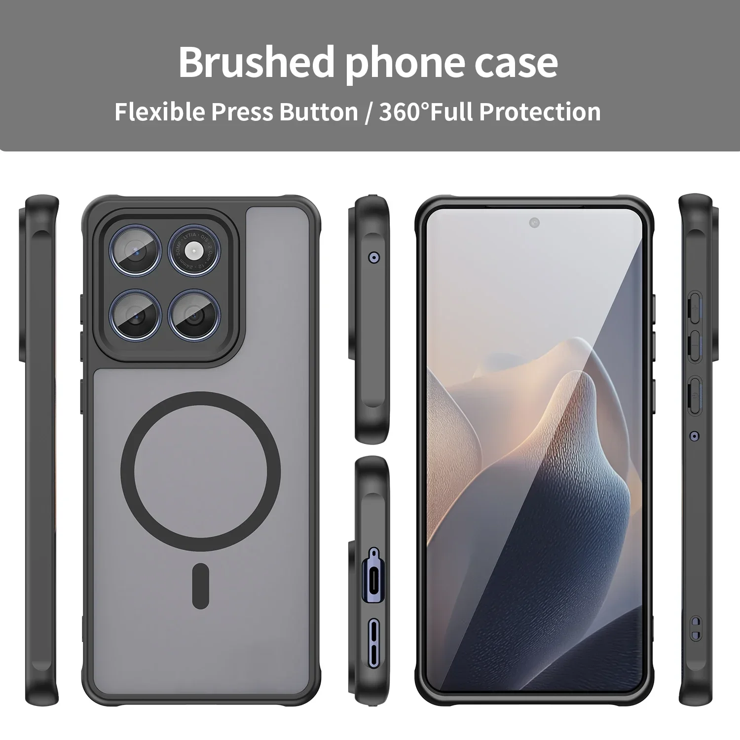 Matte Clear Magnetic Shockproof Phone Case with MagSafe Compatibility