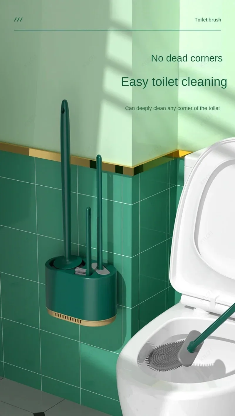 Description Picture 6 of item3-IN-1 Toilet Set Bathroom Cleaning Brushs Hole Free Storage Cabinet Rack Toilet Bowl Brush Base for Cleaning Brush Accessories