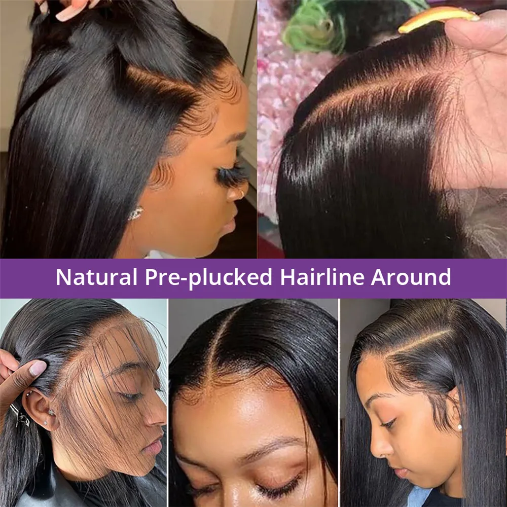 13x4 Bone Straight Human Hair Wigs 13x6 Hd Lace Frontal Hair 30 40 Inch Straight Transparent Lace Human Hair Wig For Black Women 5