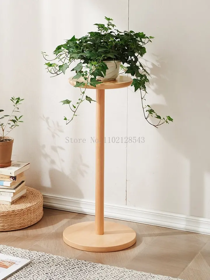 D'vine Dev Fioriera In Ceramica Bianca Con Supporto In Legno Naturale, 25.4 Cm, Stile Moderno