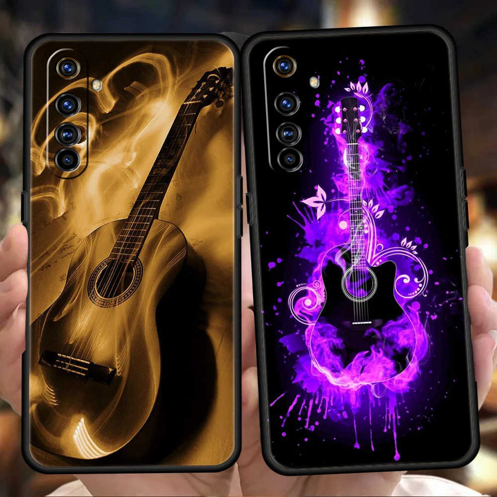 Gitarren musik Kunst Handy hülle für Realme 8 9 Pro plus 8i 9i 6 7 gt2 c21 c25 c3 c11 11 pro 5g plus stoß feste Silikonsc halen kappen