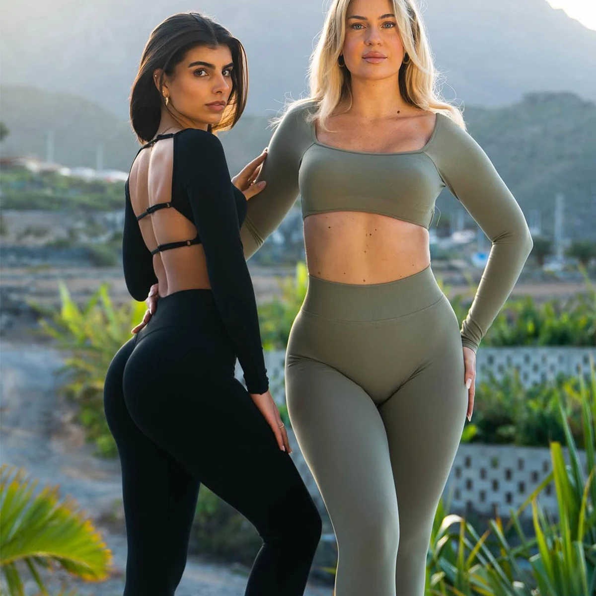 Women Seamless Yoga Pants High Stretch Ribbed Fitness Gym Leggings