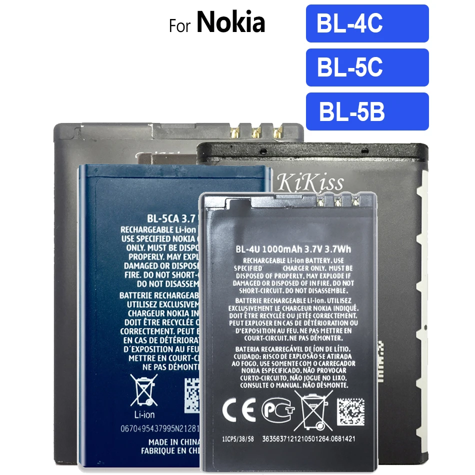 Batteria Del Telefono Bl-4C Bl-5C Bl-5B Per Nokia 6100 6300 2630 N70 N72 2112 2118 2255 3220 3230 5200 5300 Bl 4C Bl 5C Bl5C Batteria