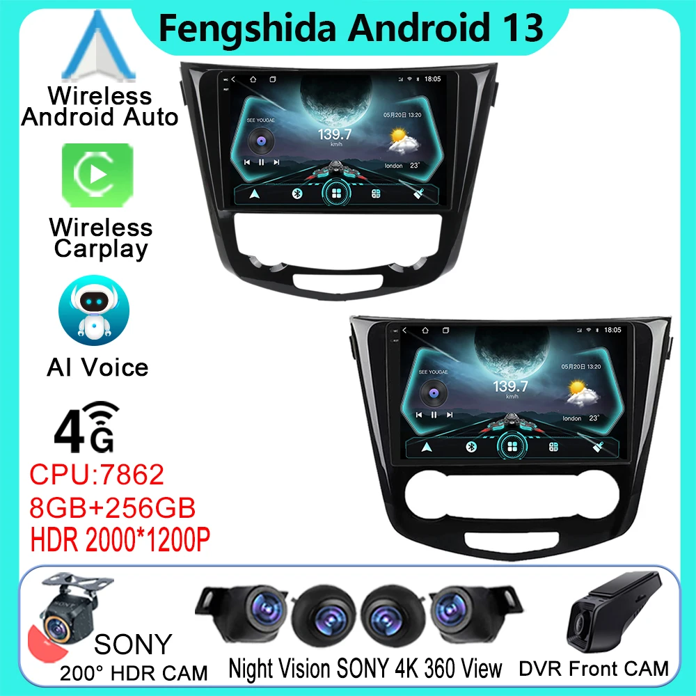 

Android Auto For Nissan X-Trail Qashqai 2 J1T32 Qashqai J10 J11 2014 -2019 Car Radio Multimedia Autoradio GPS Video Player WIFI