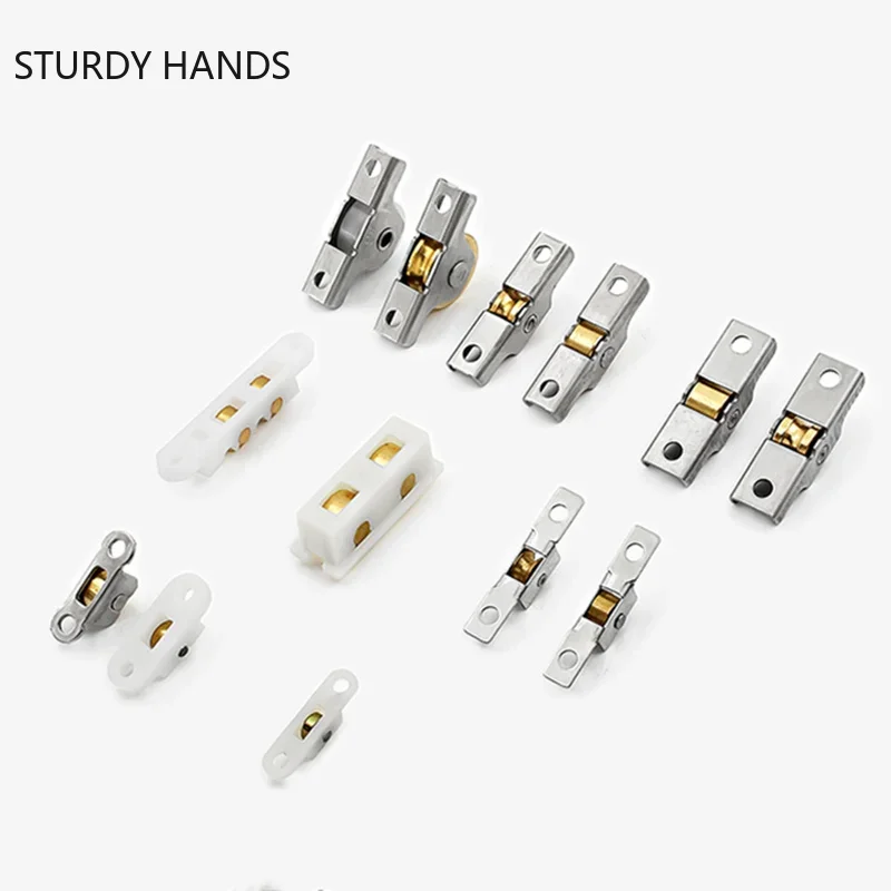 Curtain Track Pulley Wheels Single Bearings 10Pcs Window Sash Pulley Curtain Rod Rollers Shower Rail Track Runners sliding door roller nylon bearing roller