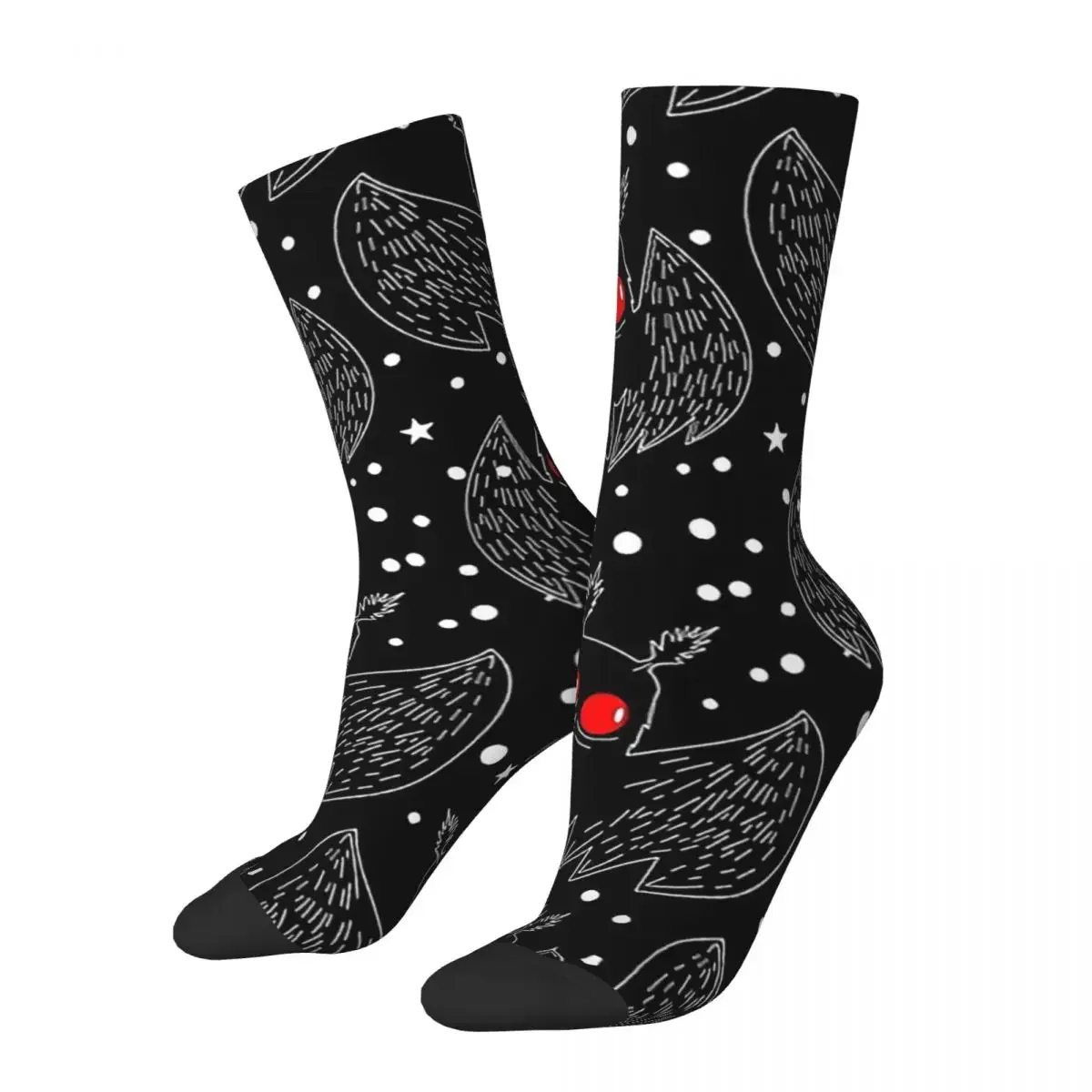 

Happy Socks for Men Women Mothman Night Retro Harajuku Alien Hip Hop Novelty Street Style Crew Crazy Socks Summer