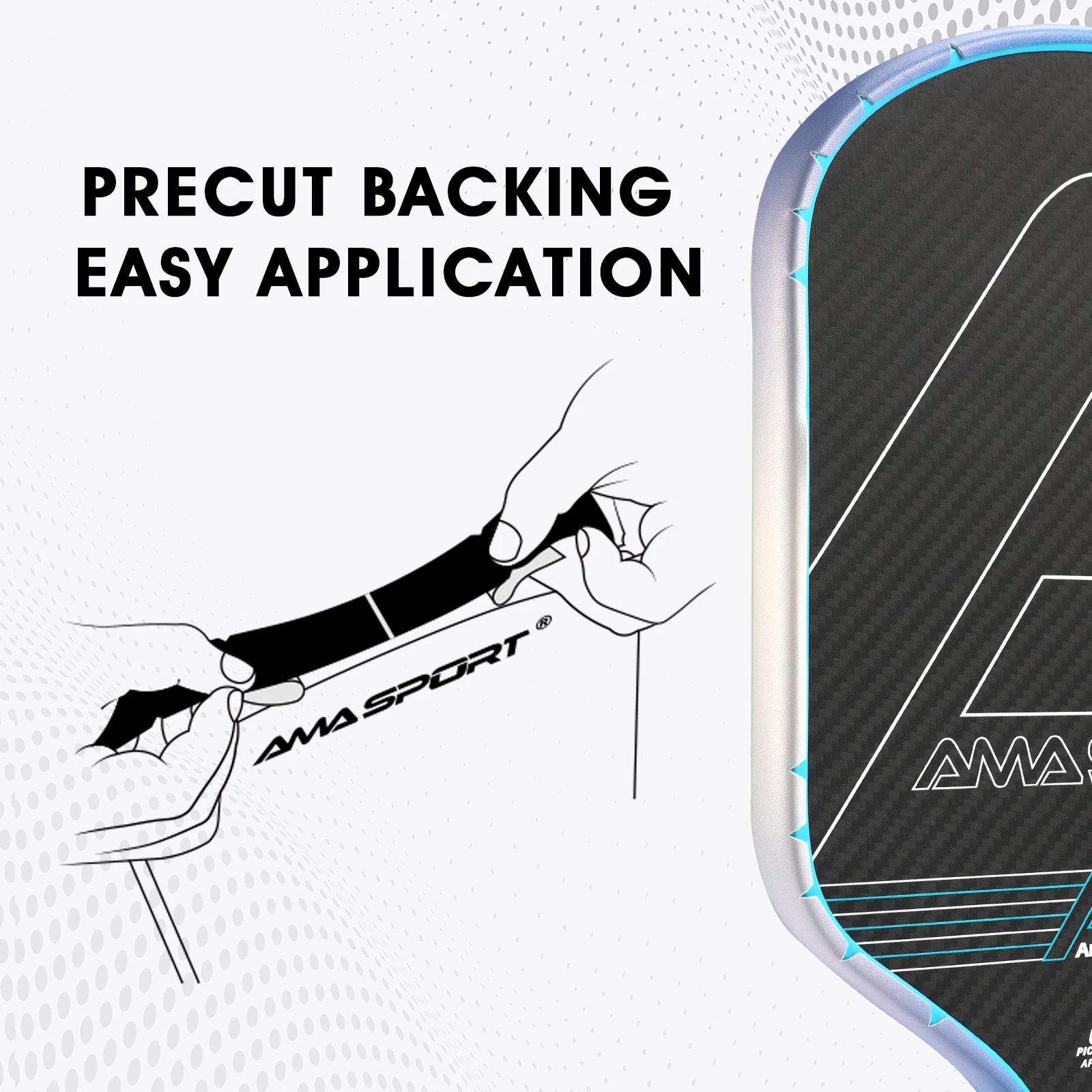 AMASPORT Pickleball Paddle Protection Tapes 13/16/19mm Racket Head Protector Pickleball Racket Head Protection Tapes
