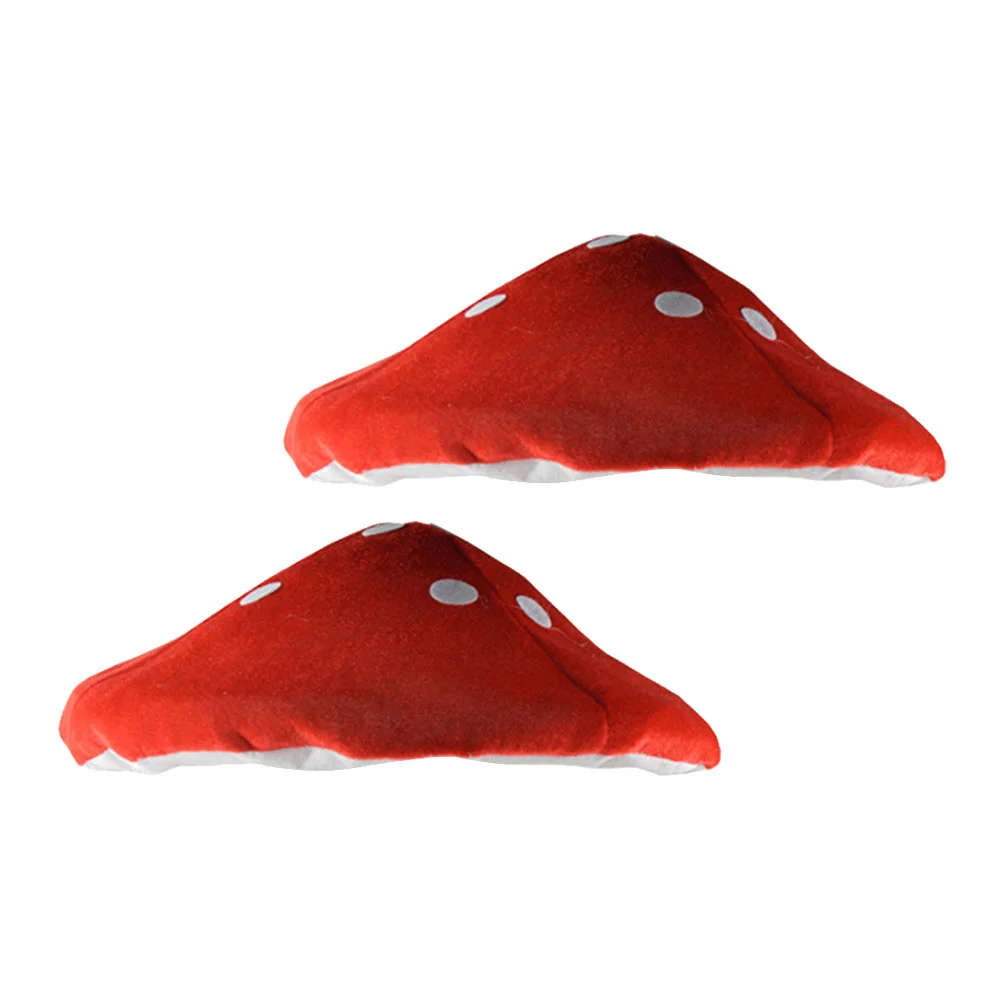 2pcs Decor Mushroom Hats Cartoon Party Costume Hat Kids Mushroom Hat for Party mushroom shaped hats funny red mushroom hats
