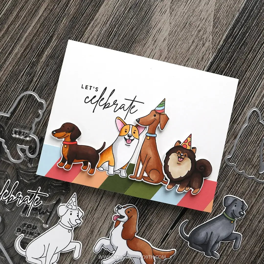 New Birthday Banner And Balloons Clear Stamps Metal Cutting Dies Stencil For DIY Scrapbook Decoration Embossing Template