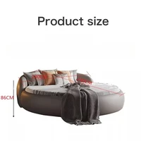 Lit superposé flottant pour adultes, lit rond de luxe, lit queen size, lit en métal de luxe, lit de taille complète 180x200, mobilier d'hôtel 3