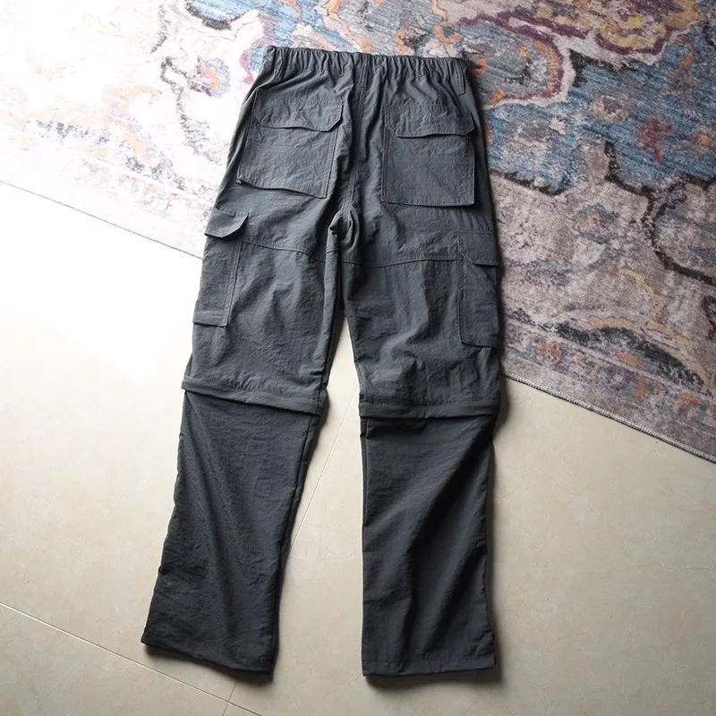 Men's Outdoor Waterproof Straight Leg Casual Pants Qui Dry mid Waist Mountaineering Leisure Trousers Workwear Long Trousers