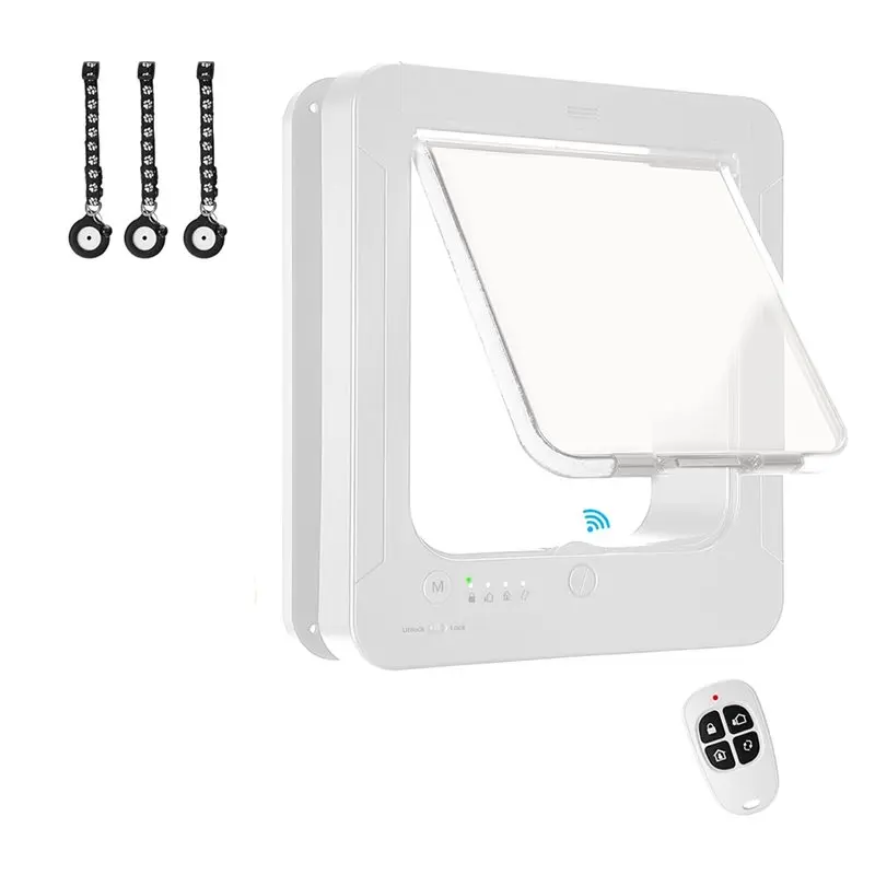 MAKE-스마트 고양이 문(3개의 칼라 센서 포함), RFID 고양이 문(리모컨으로 활성화), 4방향 잠금 기능
